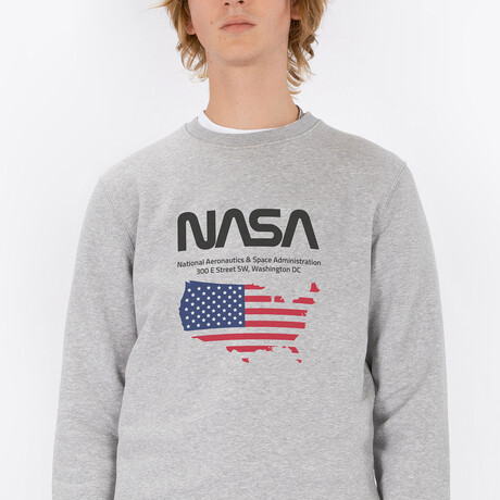 NASA Map Crewneck // Gray (Small)