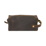 High Line Medium Leather Toiletry Bag // Dark Brown