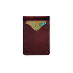 Money Clip Leather Wallet (Burgundy)