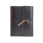 Writers Log // Large Refillable Leather Notebook (Dark Brown)