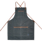 Journeyman Lightweight Cross-Back Waxed Canvas Apron (Black)