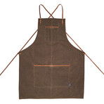 Journeyman Lightweight Cross-Back Waxed Canvas Apron (Black)