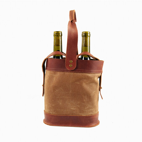 Napa Double Wine Tote // Field Tan and Saddle