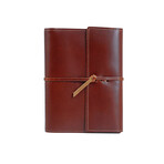 Writers Log // Large Refillable Leather Notebook (Dark Brown)