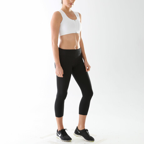 Women's Mid Calf Capri Pants // Black (XL) - AlignMed Athletic