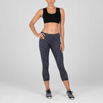 Women's Mid Calf Capri Pants // Navy + Gray (XL)