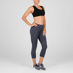Women's Mid Calf Capri Pants // Navy + Gray (XS)
