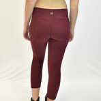 Women's Mid Calf Capri Pants // Red Wine (M)