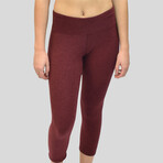 Women's Mid Calf Capri Pants // Red Wine (S)