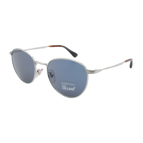 Persol // Unisex PO2445S-518-56 Sunglasses // Silver + Blue