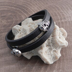 Skull Beads + Leather Bracelet