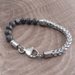 Gray Agate + Mesh Chain Bracelet // 8"