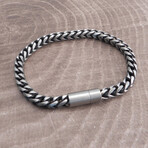 Stainless Steel Franco Round Magnetic Chain Bracelet // 6mm