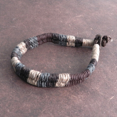 Leather Earth Bracelet (White)