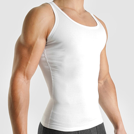 Cotton Compression Tank Top // White (XS)