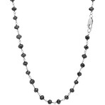 Estate // 18k White Gold Black Diamond Beads Necklace // 18" // Pre-Owned