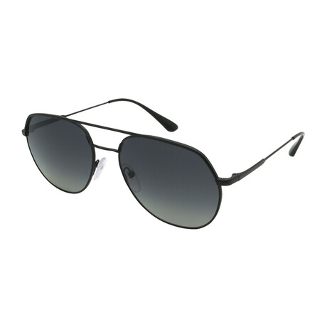 Men's PR55US-1BO5W1 Aviators Polarized Sunglasses // Matte Black + Gray Gradient