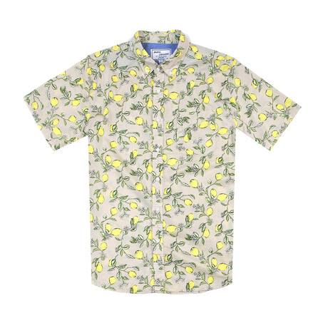 Lemon Print Shirt // Khaki (S)
