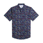 Pencil Print Shirt // Navy (S)
