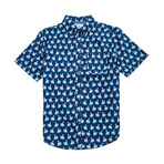 Swan Print Shirt // Navy (M)