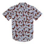 Leaf Print Shirt // Brown (S)