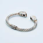 Women's Genuine Ametrine Scrollwork Cuff Bracelet // Silver + 18K Gold (Average // 6.75")