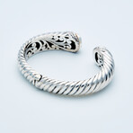 Women's Green Amethyst Cuff Bracelet // Silver + 18K Gold Accents