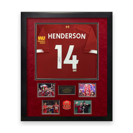 Jordan Henderson // Liverpool // Signed Jersey + Framed