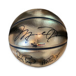 Michael Jordan, Larry Bird & Magic Johnson // Signed Gold Molten Basketball // Limited Edition 76/92