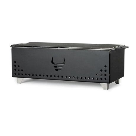 Hibachi Charcoal Grill // Matte Black Powder-Coated Iron