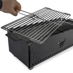 Hibachi Charcoal Grill // Matte Black Powder-Coated Iron