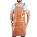 Classic Leather Waterproof Kitchen Apron // Tan