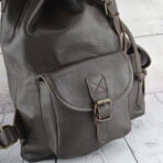 Leather Rucksack Backpack // Dark Brown