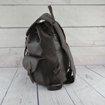 Leather Rucksack Backpack // Dark Brown