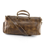 Genuine Leather Duffel Bag + Weekend Luggage Bag // Dark Brown