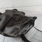 Leather Rucksack Backpack // Dark Brown