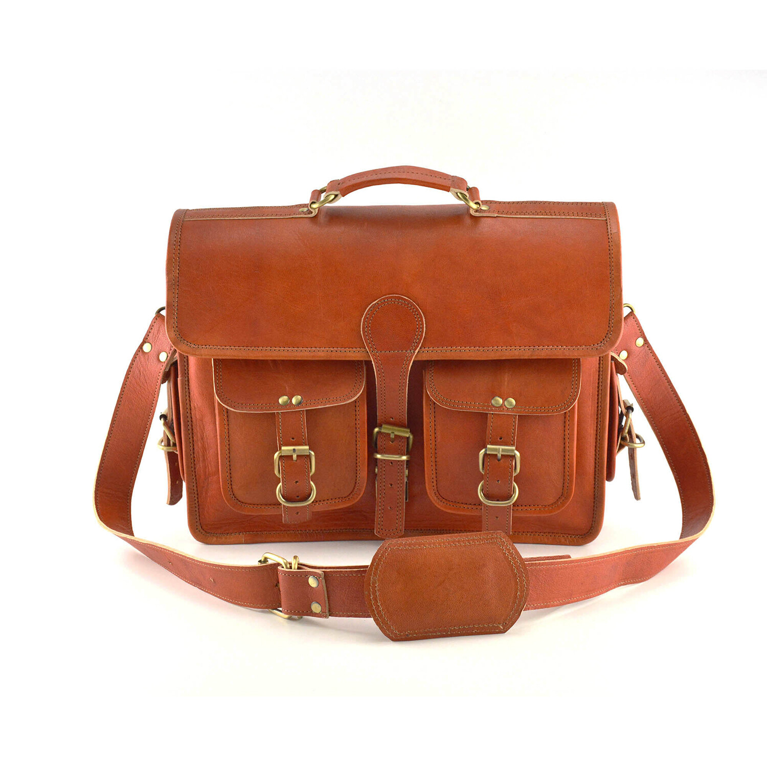 Vintage Style Leather Laptop Briefcase // 15” // Brown - Exclusive ...