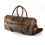 Genuine Leather Duffel Bag + Weekend Luggage Bag // Dark Brown