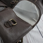 Leather Rucksack Backpack // Dark Brown