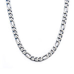 Stainless Steel Figaro Chain // 24" // Blue Plated