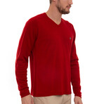 Ercina Round Neck Pullover Sweatshirt // Red (XL)