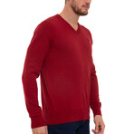Axel V-Neck Pullover Sweatshirt // Red (2XL)