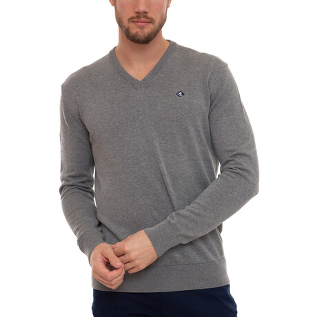 Axel V-Neck Pullover Sweatshirt // Gray Melange (XS)