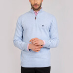 Dilan Half-Zip Textured Pullover Sweatshirt // Blue Melange (2XL)