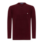 Ercina Round Neck Pullover Sweatshirt // Bordeaux (S)