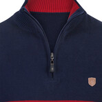 Lasarte Pullover Sweatshirt // Navy + Red + Ecru (M)