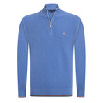 Jareth Half-Zip Textured Pullover Sweatshirt // Blue Melange (L)