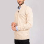Dilan Half-Zip Textured Pullover Sweatshirt // Beige Melange (XL)