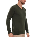 Axel V-Neck Pullover Sweatshirt // Green (L)