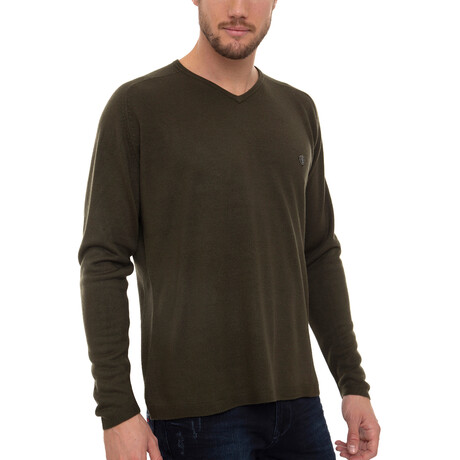 Ercina Round Neck Pullover Sweatshirt // Green (XS)